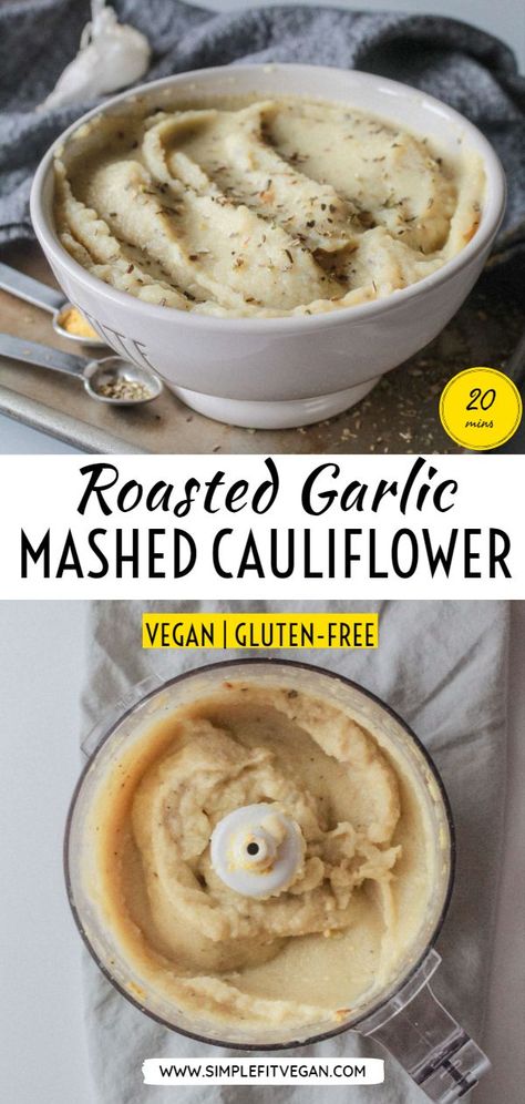 Vegan Mashed Cauliflower, Garlic Mashed Cauliflower, Garlic Cauliflower, Cookie Bowls, Roasted Garlic Cauliflower, Cauliflower Mash, Bruschetta Ingredients, Healthy Side Dish, Top Chicken Recipes