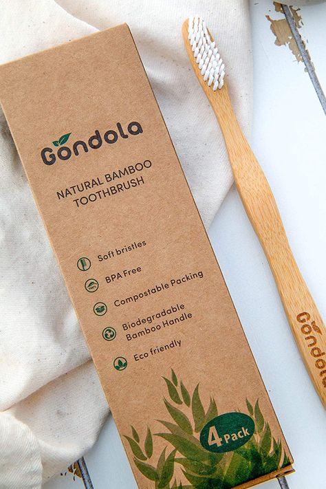 Zero Waste Packaging, Plastic Free Life, Eco Life, Eco Lifestyle, Bamboo Toothbrush, Tooth Brush, Hotel Amenities, Eco Living, Graphic Design Packaging