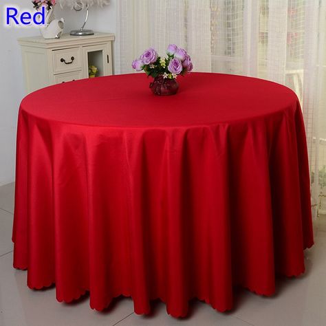 Round Tablecloth Sizes, Table Covers Wedding, Hotel Table, Cloth Table Covers, White Tablecloth, Wedding Hotel, Wedding Tablecloths, Tablecloth Sizes, Red Table