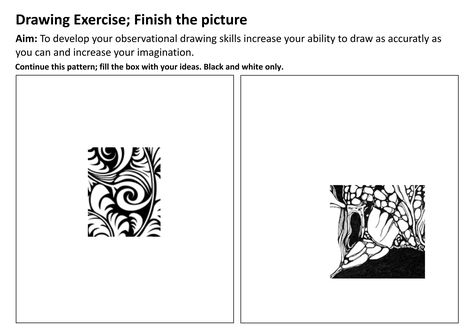 Imagination exercise Drawing Activities For Middle School, Film Drawing Exercise, Imagination Workout Drawing, Imagination Exercises, Art Exercises For Relaxation, Drawing Warmup Exercise, Exercise Drawing, Liu Bolin, Art Sub Lessons