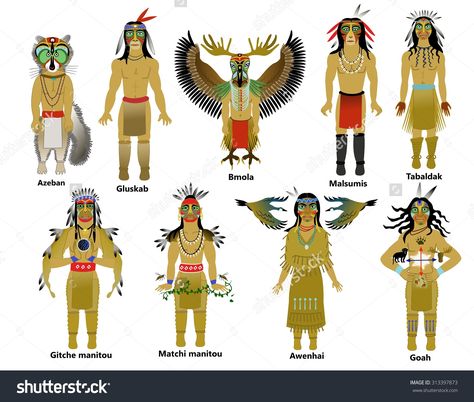 Native American Gods Of The Abenaki And Algonquian People Stock ... Native American Gods, Native American Mythology, Native American Legends, Arrow Wall Art, Legends And Myths, Ancient Mythology, American Gods, Native American Tribes, Native American Culture