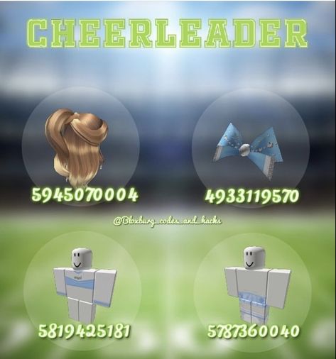 not mine Cheer Uniform Bloxburg Codes, School Outfits Bloxburg, Roblox Codes For Clothes School, Cheer Bloxburg Codes, Bloxburg Uniform Codes School, School Outfits Bloxburg Codes, Roblox Cheer Outfit Codes, Uniform Codes Bloxburg, Cheer Outfit Codes