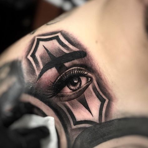 @ebone.capone on Instagram: “👁 filler #utgink #tatsoul #envycartridges” Ojo Tattoo, Apple Tattoo, Chicanas Tattoo, Instagram Filler, Card Tattoo Designs, Tattoo Filler, Chicano Style Tattoo, Chicano Tattoos, Chicano Art Tattoos