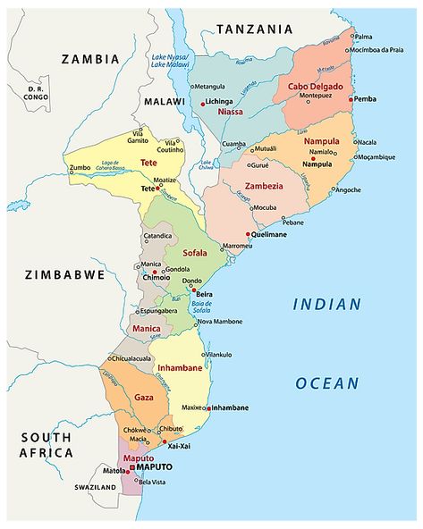 Provinces of Mozambique Map Us Map With Cities, Mozambique Map, Africa Countries, Africa Outline, Mozambique Flag, Nigeria Travel, Continents And Countries, Zambezi River, Imaginary Maps