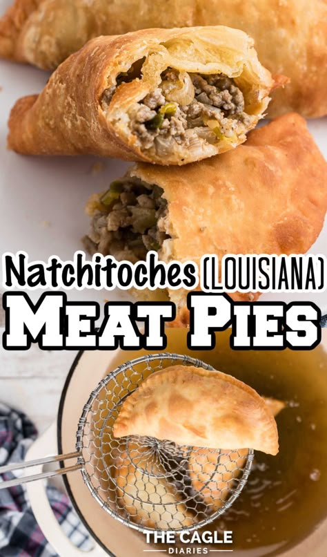 An awesome recipe for Natchitoches Meat Pies that taste just like you picked them up from your local Louisiana gas station. Perfectly seasoned for just the right amount of heat. Crawfish Meat Pies, Indian Meat Pies, Hand Meat Pies, Cajun Meat Pie Recipe, Crawfish Pie Recipe Louisiana, Louisiana Meat Pie Recipe, Louisiana Desserts, Fried Meat Pies, Natchitoches Meat Pie Recipe