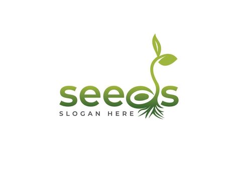 Seed Logo Design, Seed Logo, Roots Logo, Typo Logo Design, Seed Balls, Fresh Logo, Sprouting Seeds, Sun Logo, Typo Logo