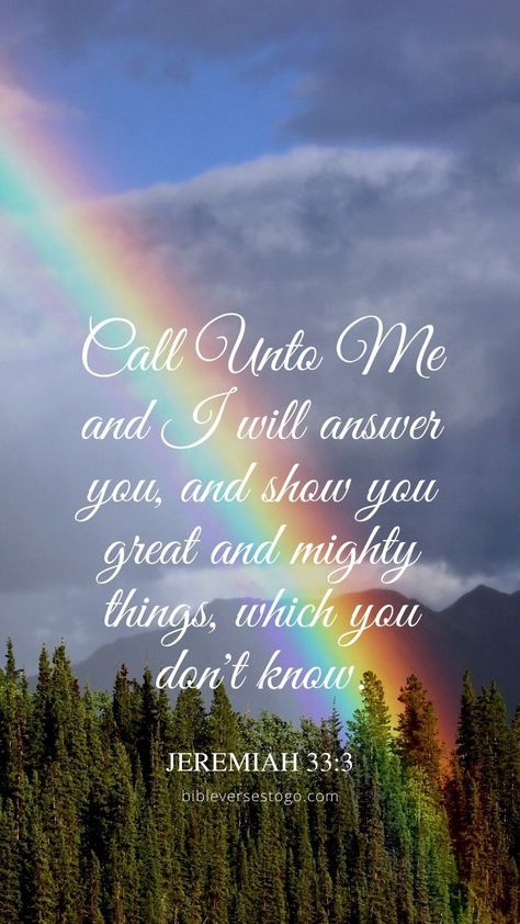 Rainbow Bible, Quick View Bible, Jeremiah 33:3, Jeremiah 33, Scripture Wallpaper, Bible Verse Of The Day, Bible Verse Background, Bible Quotes Images, Beautiful Bible Verses