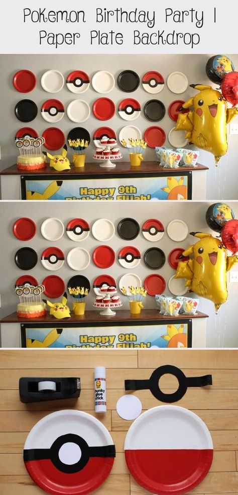 Pokemon Party Decorations, Pokemon Themed Party, Pokemon Birthday Cake, Background Birthday, Anniversaire Diy, Pokemon Birthday Party, Backdrop Birthday, Pokemon Theme, 9th Birthday Parties