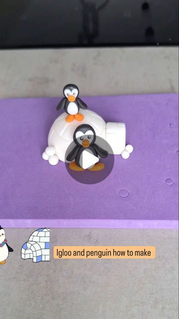 Love4sweetsandcake on Instagram: "How to make an iglo and penguins  caketopper 🐧🐧

This video takes 57 seconds and shows how to make an iglo out of a styrofoam ball and how to make mommy and baby penguin out of fondant.

Tip: i let all of my decorations dry overnight on a styrofoam bord. The air makes the fondant dry en hard. 

Would you try this tutorial? Let me know your thoughts in the caption 🐧👇🏼

#fondantdecoration #fondanttutorial #fondanttricks #iglo #penguin #winter #caketoppers" Styrofoam Ball, Fondant Decorations, Fondant Tutorial, Baby Penguins, Cake Decorating Tips, Decorating Tips, Penguins, Fondant, Cake Toppers