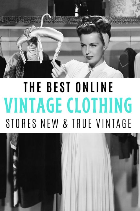 Online Vintage Clothing Stores Guide - Retro Housewife Goes Green Vintage Clothing Display, 1930s Hair, Thrift Store Fashion, Online Vintage Stores, Vintage Inspired Shoes, Resale Clothing, Retro Housewife, Vintage Clothing Stores, Vintage Cloth