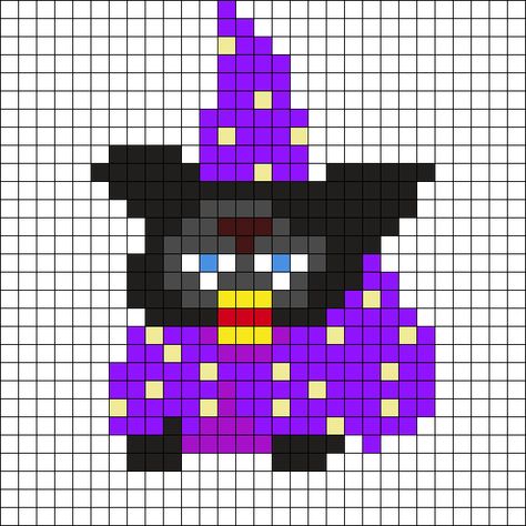 Furby Perler Bead Patterns, Furby Perler, Wizard Pixel Art, Furby Perler Beads, Kandi Perler, Kandi Patterns Templates, Trippy Perler Bead Patterns, Hamma Beads Ideas, Pixel Beads