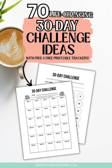 30-day challenges are one of the best ways to get you motivated and consistent when trying to start a new habit or add a little something extra to your life. To help you stay on track, I have created 2 free printable 30-day challenge trackers for you and also put together a huge list of 30 day challenge ideas to help get you inspired! Aesthetic Planners, 20 Day Challenge, Challenge Template, Christmas Party Planning, Compliment Someone, No Spend Challenge, Wellness Challenge, Challenge Ideas, Habit Tracker Printable