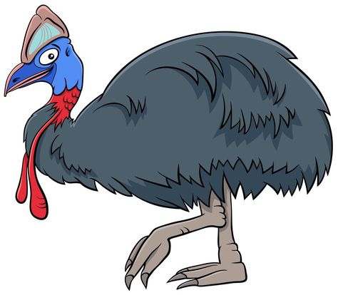 cassowary bird animal character cartoon illustration Cassowary Bird, Bird Cartoon, Animal Character, Aboriginal Artwork, Character Cartoon, Zoo Animals, Cartoon Illustration, Art Images, Vector Art