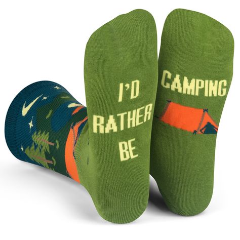 Camping Socks, Outdoorsy Man, Beautiful Camping, Funny Socks For Men, Camping Funny, Novelty Gifts For Men, Camp Socks, Funny Golf Gifts, Camping Scene