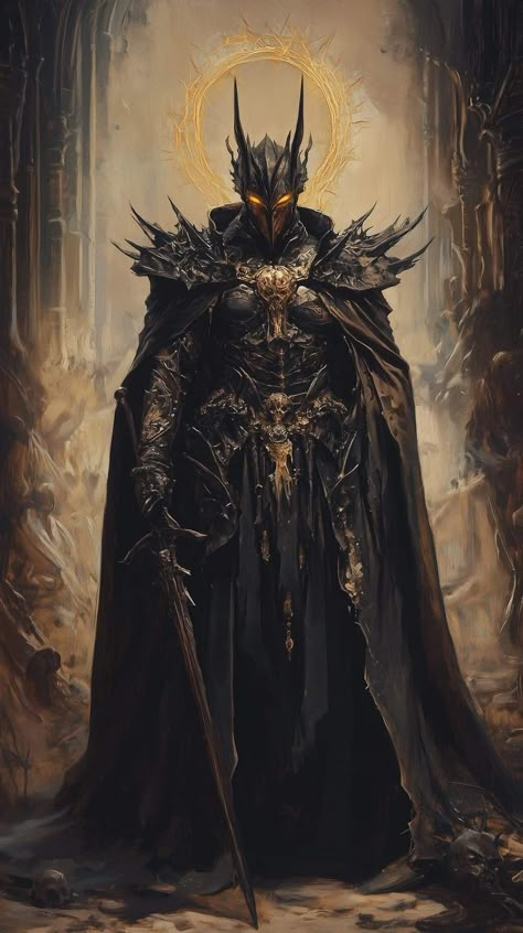 Evil King Fantasy Art, Dark Lord Fantasy Art, Horror Character Art, Best Character Design, Villain Character Design, Warrior Man, Dark Fantasy World, Dark King, Folk Lore