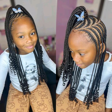 Black Kids Braids Hairstyles, Lil Girl Hairstyles, Kid Braid Styles, Stylish Hairstyles, Toddler Hairstyles Girl, Girls Natural Hairstyles, Natural Hairstyles For Kids, Quick Braided Hairstyles