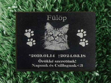 Cat Memorial Stone, Pet Memorial Stone, Portrait Cat Headstone, Cat Grave Marker, Pet Memorial - Etsy Bulgaria Cat Headstone, Cat Grave Marker, Pet Grave Markers, Pet Memorial Stones, Grave Markers, Memorial Stones, Cat Memorial, Grave Marker, Pet Memorial