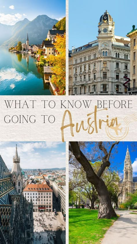 Planning your next vacation to Austria? Then you definitely want to check out The Ultimate Travel Guide To Austria, In order to get the most out of your trip with all 'must know before you go' tips. Compile advice, explanations, and tips for the most common questions, concerns, and misconceptions. | Austria safety | budget & money for Austria trip | best time to visit Austria| getting around Austria| what to wear in Austria| best tips for your trip to Austria| Austria Must See, Honeymoon In Austria, Austria Travel Places To Visit, Austria Winter, Austria Travel Guide, Switzerland Trip, Euro Travel, Winter Cruise, Travel Austria