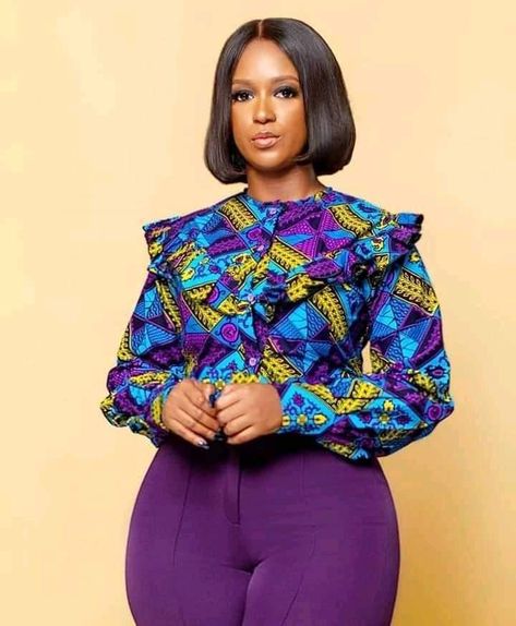 Ankara Blouse Styles, Styles Ankara, Ankara Blouse, Stylish Naija, African Blouses, Ankara Tops, African Print Tops, 2piece Outfits, African Styles