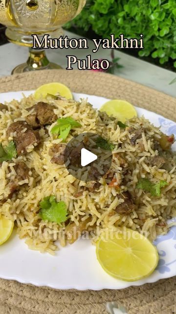 MunishasKitchen on Instagram: "Mutton Yakhni Pulao ✨
Eid Al-Adha special recipe Episode-4

Ingredients-
For cooking mutton
750g Mutoon/Beef 
3 onions 
1/4 cup oil
1-1/2 tbsp ginger garlic paste 
1 tbsp coriander seeds 
1 tbsp fennel seeds 
1 tsp whole black pepper 
1 tsp salt
2 cups water (480ml)

1/2 cup oil
3-4 potatoes 
1 bay leaf 
3-4 cloves 
1 tsp cumin seeds 
2 tomatoes 
6-7 green chilies 
Handful of coriander leaves 
1 tsp ginger garlic paste 
1 tbsp coriander powder 
1 tsp cumin powder 
1 tsp garam masala powder 
1/2 cup yogurt 
2 cups of rice
2 cups of water along with yakhni
Coriander leaves for garnishing

#yakhnipulao #muttonpulao #muttonrecipe #mutton #eidspecial" Yakhni Pulao Mutton, Mutton Yakhni, Yakhni Pulao, Garam Masala Powder, Ginger Garlic Paste, Mutton Recipes, Cup Of Rice, Cumin Seeds, Bay Leaf