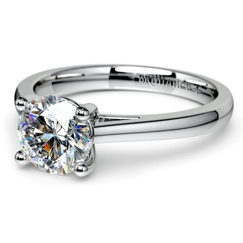 Summer 2016 Trends: Customized Engagement Rings with a Personal Touch Solitaire Engagement Ring Cathedral, Solitaire Engagement Ring Settings, Round Moissanite Engagement Ring, Gold Solitaire Engagement Ring, Couple Wedding Rings, Basket Setting, Moissanite Engagement Ring Solitaire, Top 10 Engagement Rings, Forever One Moissanite