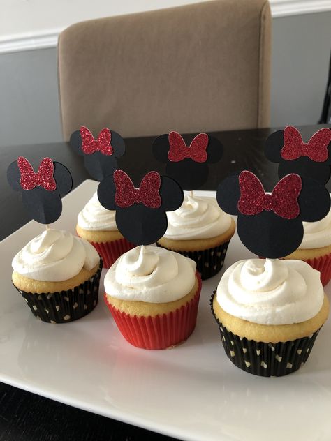 Excited to share this item from my #etsy shop: Disney Glitter Minnie Mouse Cupcake Toppers Mickey Mouse Cupcake Toppers, Cupcakes Minnie Mouse, Mickey Mouse Cupcake, Minnie Mouse Cupcake Toppers, Minnie Mouse Cupcake, Minnie Mouse Cupcakes, Paper Banners, Surprise Party, Glitter Bow