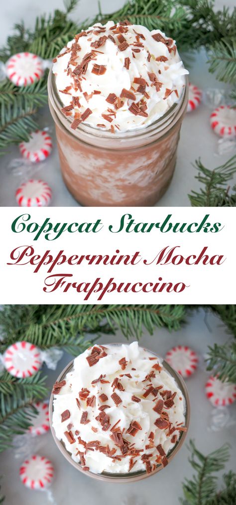 Peppermint Frappuccino Recipe, Peppermint Frappe Starbucks, Peppermint Mocha Starbucks Recipe, Peppermint Mocha Syrup Recipe, Peppermint Frappe, Starbucks Peppermint Mocha Frappuccino, Peppermint Mocha Frappe Recipe, Iced Peppermint Mocha Recipe, Frappuccino Recipe Starbucks