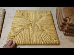 How to Weave A Rush Frame With Wrapped Corners, Round Corners & has a Special Weave - YouTube Rush Chair, Dining Chair Makeover, Macrame Chairs, Cane Back Chairs, Chair Repair, Basket Weaving Patterns, How To Weave, Reupholster Furniture, Woven Chair