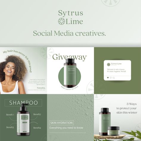 Social media post concept for a skin care and a haircare brand. Skin Care Social Media, Hair Care Kit, Post Insta, Hair Style Vedio, Web Banners, Skin Clinic, Skincare Video, Skin Care Routine Steps, Skin Care Brands