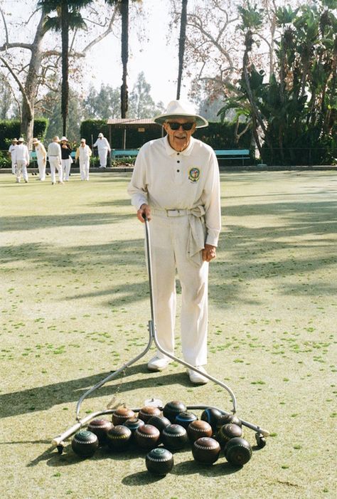 A new series from Harry Israelson looks at an elderly folks' Beverly Hills lawn bowling club. Vintage Lawn Bowls, Athleisure Inspo, Outdoor Bowling, Lawn Bowling, Lawn Bowls, Bowling Games, Dining Ideas, Lawn Party, 21st Party