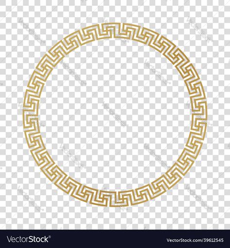 Gold Frame Circle, Greek Ornament, Frame Circle, Spartan Tattoo, Background Gold, Decorative Tiles, Easy Learning, Vinyl Shirts, Key Design