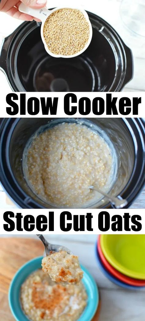 Steel Cut Oats Slow Cooker, Crockpot Steel Cut Oats, Steel Cut Oats Crockpot, Slow Cooker Steel Cut Oats, Tasty Healthy Breakfast, Crockpot Oatmeal, Steel Cut Oats Recipe, Best Crockpot, Breakfast Crockpot Recipes