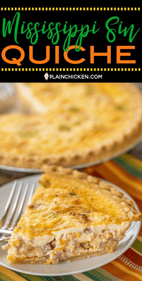 Mississippi Sin Quiche, Kiesh Recipes, Milk Pie, Cheddar Sauce, Delicious Quiche, Cream Eggs, Ham Breakfast, Snacks Under 100 Calories, Breakfast Quiche Recipes