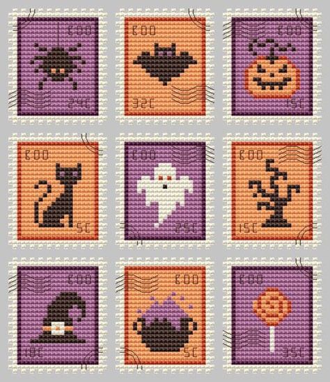 Modèle de point de croix de timbres-poste d'Halloween dans 1 fichier PDF. Modèle de point de croix facile, idéal pour les débutants, petit point de croix dont vous vous débrouillerez le soir. EasyPatternsOnly est un vendeur autorisé de modèles pdf avec la permission de Kate Stitcher Designes. Un grand merci à Kate pour un si beau modèle de point de croix! Tous les modèles sont réservés à un usage personnel. Aucun partage ou copie n'est autorisé. Les patrons ne peuvent en aucun cas être revendus Tiny Cross Stitch Patterns Minis, Magic Cross Stitch, Ghost Cross Stitch, Cross Stitch Halloween, Pattern Magic, Tiny Cross Stitch, Easy Cross Stitch Patterns, Halloween Cross Stitch Patterns, Art Perle