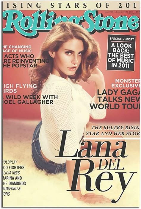 Lana Del Rey Magazine Cover, Lana Del Rey Rolling Stone, Lana Del Rey Magazine, Music Magazine Cover, Lana Del Rey Posters, Rolling Stone Magazine Cover, Rolling Stone Magazine, Rolling Stones Magazine, Vintage Room Decor