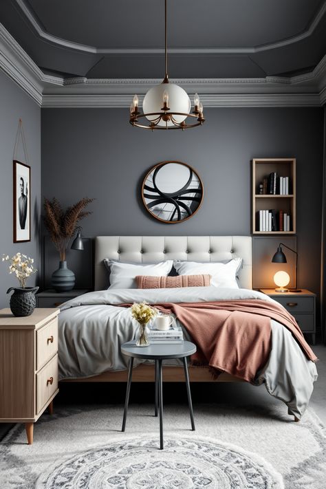 Looking to refresh your home with gray tones? Check out these 15 stylish gray bedroom ideas that showcase how to use gray in chic and cozy ways. From understated elegance to bold accents, these inspirations reveal how much fun you can have with this versatile color. Adorn your space with perfect gray pillows and layered designs that bring warmth and serenity. Discover the art of pairing gray with vibrant colors and textures that create an inviting ambiance. Get ready to transform your bedroom into a stylish retreat! Colours That Go With Grey Bedroom, Girls Grey Bedroom Ideas, Grey Bedroom Paint Colors, Gray Paint Colors For Bedroom, Light Gray Walls Bedroom, Gray Living Room Paint Colors, Gray Accent Wall Bedroom, Hippie Bedrooms, Gray Bedrooms