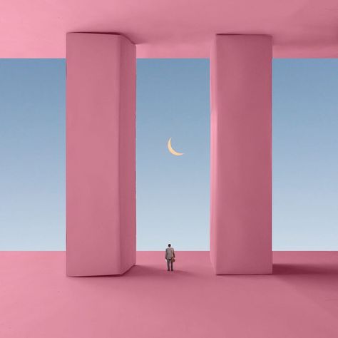 Andhika Ramadhian, 3d Surrealism, Architecture Pictures, Shades Of Colors, Pixel Art Landscape, Beauty In Simplicity, Photo Composition, Surrealism Painting, Simple Photo