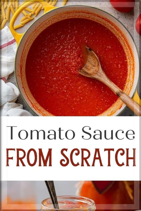 Best Tomato Sauce Recipe, Tomato Sauce From Scratch, Best Tomato Sauce, How To Make Tomato Sauce, Fresh Tomato Sauce Recipe, Italian Tomato Sauce, Fresh Tomato Recipes, Easy Tomato Sauce, Homemade Sauce Recipes