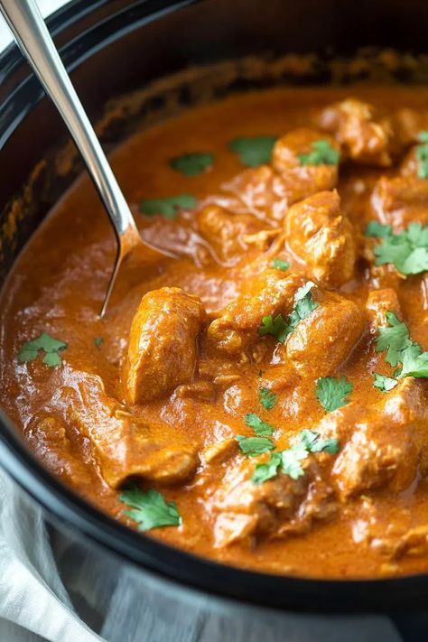 Slow Cooker Butter Chicken Curry Slow Cooker Recipes, Butter Chicken With Coconut Milk, Slow Cooked Curry, Butter Chicken Slow Cooker, Multicooker Recipes, Slow Cooker Curry Recipes, Slow Cooker Butter Chicken, Chicken Breast Slow Cooker, Slow Cooker Salisbury Steak