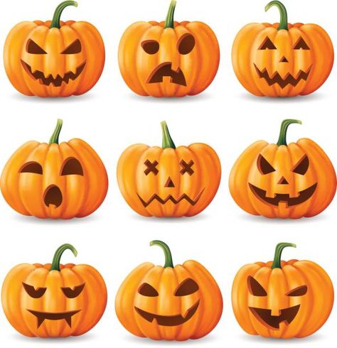 Pumpkin Vectores Libres de Derechos - iStock Strašidelný Halloween, Bricolage Halloween, Halloween Pumpkin Carving Stencils, Pumkin Carving, Pumpkin Carving Ideas, Halloween Pumpkin Designs, Sally Nightmare Before Christmas, Pumpkin Carvings Stencils, Halloween Pumpkins Carvings