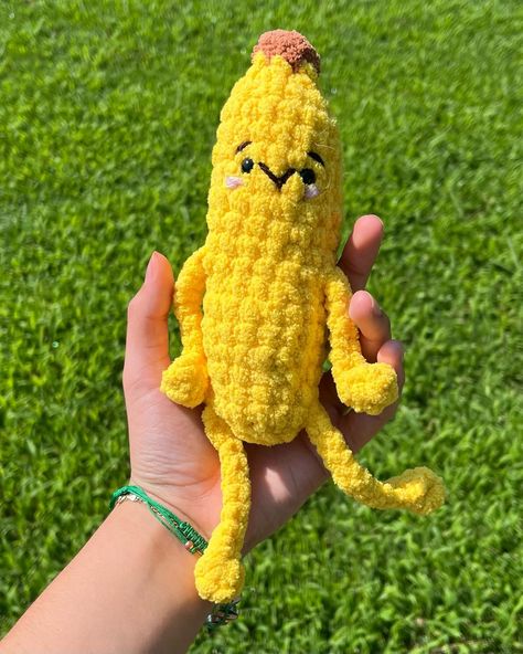 When I saw @lilcrochetedthings released this lil banana dude as a free pattern I JUST HAD TO MAKE ONE!! SERIOUSLY IN LIVE WITH HOW HE TURNED OUT! (And isn’t he just the cutest hanging in a banana tree! 🤭💗✨) - Free Pattern by- @lilcrochetedthings - - Have a blessed day and Happy Crocheting! 💗✨ - #crochet #bananacrochet #handmadewithlove #freepatterns #freepatternamigurumi #haveablessedday Crochet Banana Pattern, Banana Crochet, Crochet Banana, Cute Banana, Banana Pattern, Plushie Patterns, Banana Tree, A Banana, Have A Blessed Day