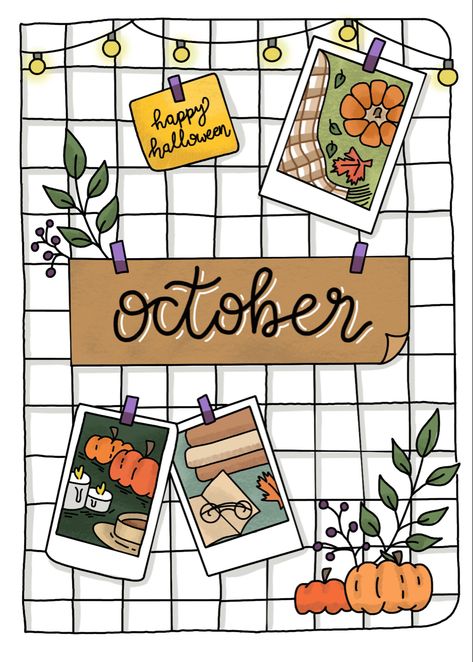 October Aesthetic Pictures, October Aesthetic Drawing, October Journal Ideas Aesthetic, Autumn Drawing Aesthetic, Autumn Aesthetic Drawing, October Journal Ideas, Fall Drawings Aesthetic, October Doodles, October Stickers