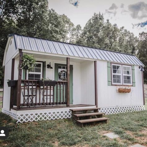 She Shed Salon Ideas, Shed Salon Ideas, She Shed Living, Shed Living, Rustic Salon, Small Hair Salon, Prefab Sheds, Office Shed, Home Hair Salons