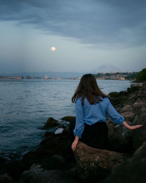 The Sky, The Sea, A Woman, Moon, Vinyl, Water, Instagram