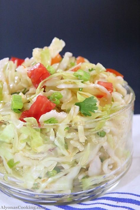 Cabbage Salad with Oil and Vinegar Dressing (Photo Tutorial) Vinegar Cabbage, Recipe For Cabbage, Oil And Vinegar Dressing, Cabbage Salad Recipe, Summer Slaw, Vinegar And Oil, Cabbage Salad Recipes, Vegetable Salad Recipes, Quick Salads