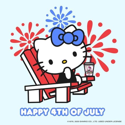 July Hello, 4th Of July Wallpaper, Kitty Pictures, Sublimation Ideas Projects Inspiration, Kitty Cafe, Hello Kitty Themes, Hello Kitty Characters, Kitty Drawing, Hello Kitty Cartoon