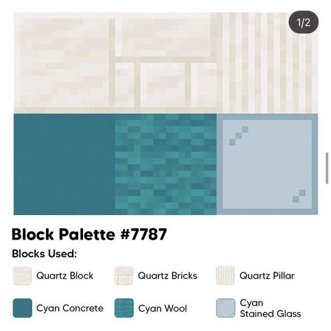 Mc Block Pallets, Minecraft Pallet Ideas, Minecraft Color Pallets, Minecraft Building Palette, Block Pallet Ideas Minecraft, Minecraft Colour Palette, Color Palette Minecraft, Minecraft Color Palette, Minecraft Palettes