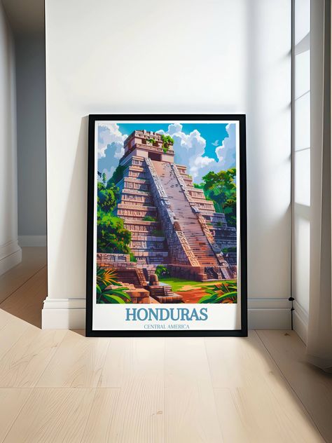 Honduras Art, Honduras Travel, West Bay, Art Print Collection, America Art, Destination Voyage, Landscape Artwork, Ancient Ruins, Art Series