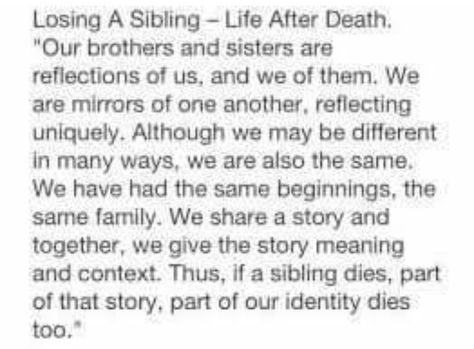 Losing Your Big Brother, Loss Of Older Brother, Losing Your Sibling, Lost Sibling Quotes, Sibling Loss Awareness Day, Losing Your Younger Brother Quotes, Quotes About Losing A Sibling, Eulogy For Brother From Sister, Sibling Loss Sister