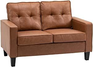 Amazon.ca : sofa Compact Sofas, Double Sofa, Sofa Brown, Brown Furniture, Brown Sofa, Leather Loveseat, Sofa Seats, Living Room Furniture Sofas, Loveseat Sofa